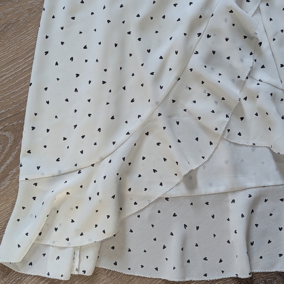 Aritzia Sunday Best Savoy Cream Ruffle‎ Wrap Mini Dress Women's Size 6 - Picture 4 of 9